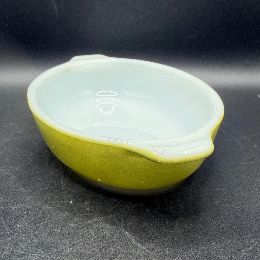 PYREX Vintage Green Pixie Au Gratin Casserole Dish 700 - 10 Oz Tableware Kitchen